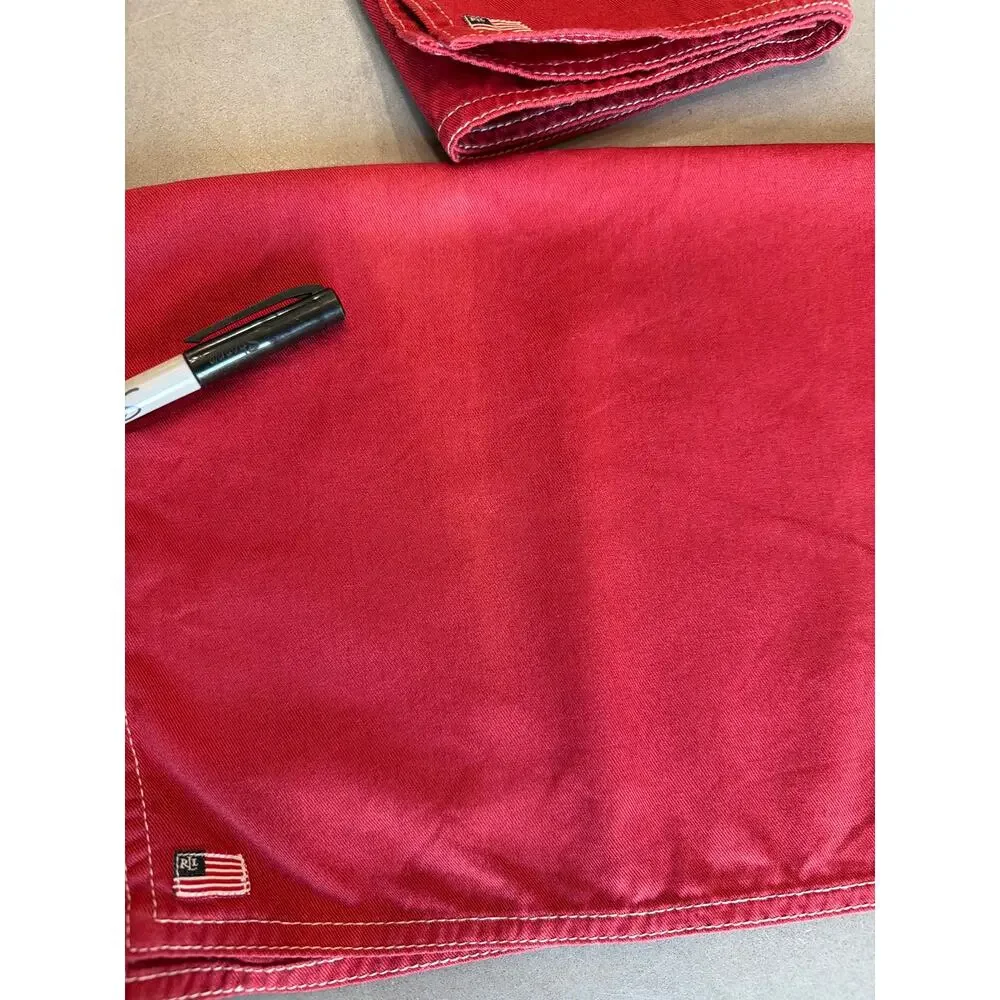 Lauren Ralph Lauren Red Set of 9 Cotton Dinner Napkins With American Flag 19x19